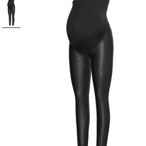 Faux leather maternity spanx